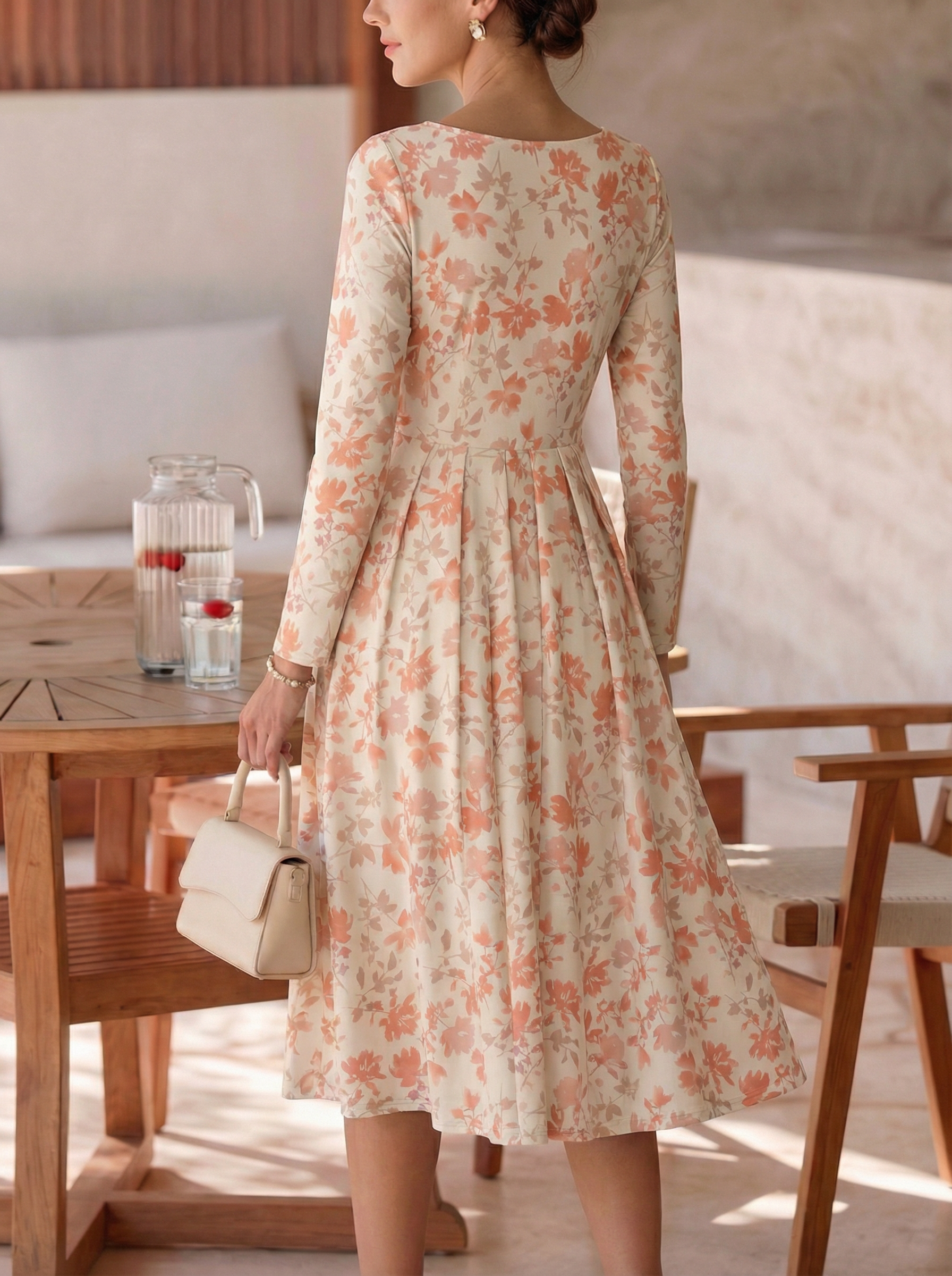 收腰大摆中长裙