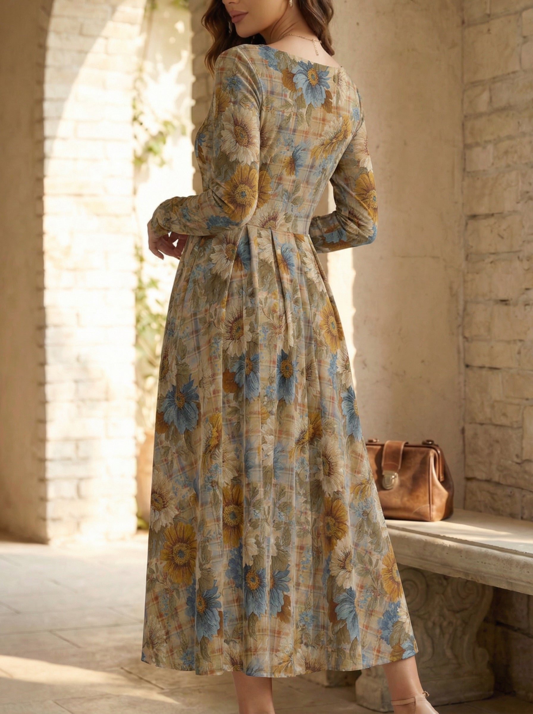 收腰大摆中长裙