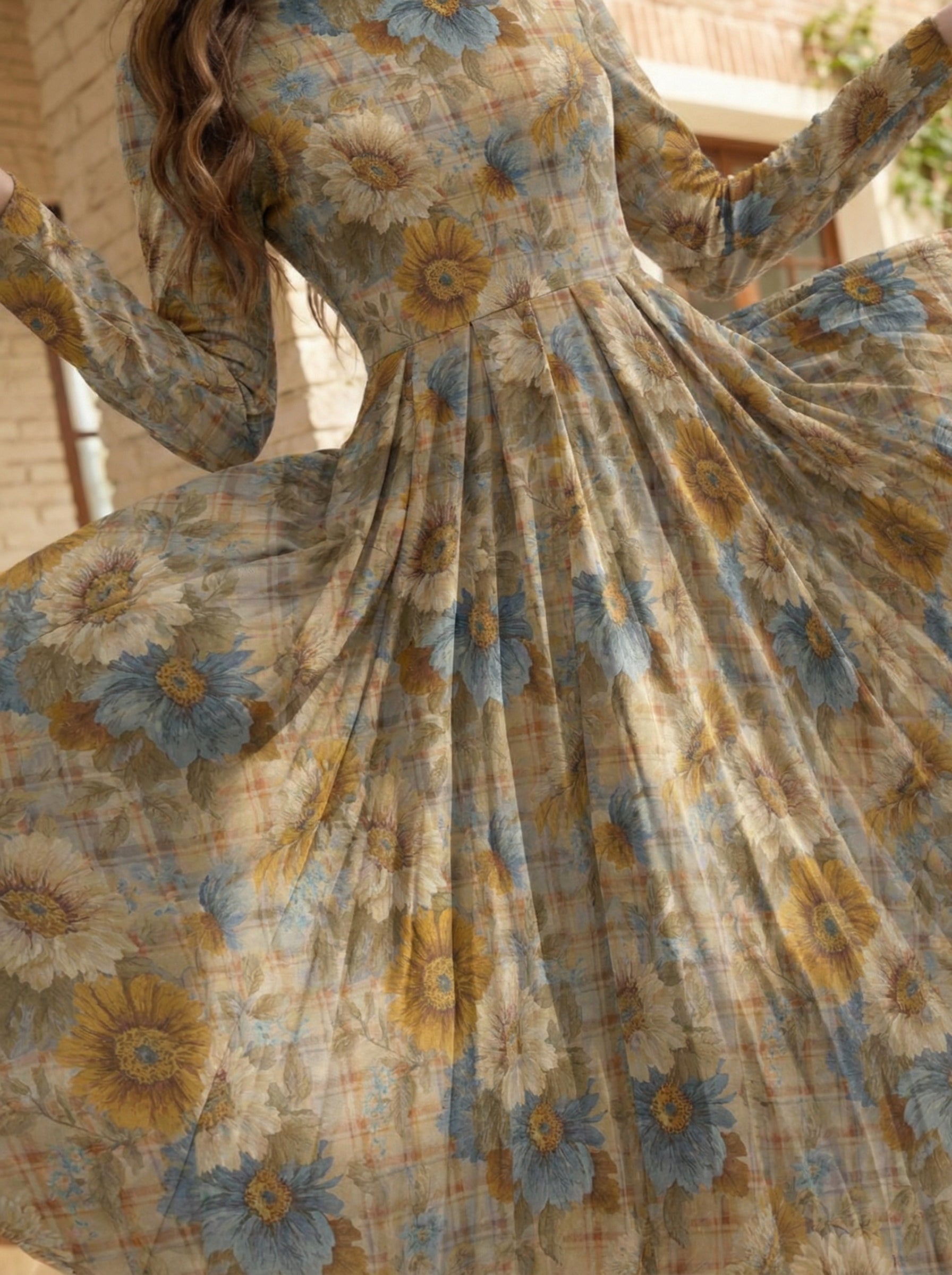 收腰大摆中长裙