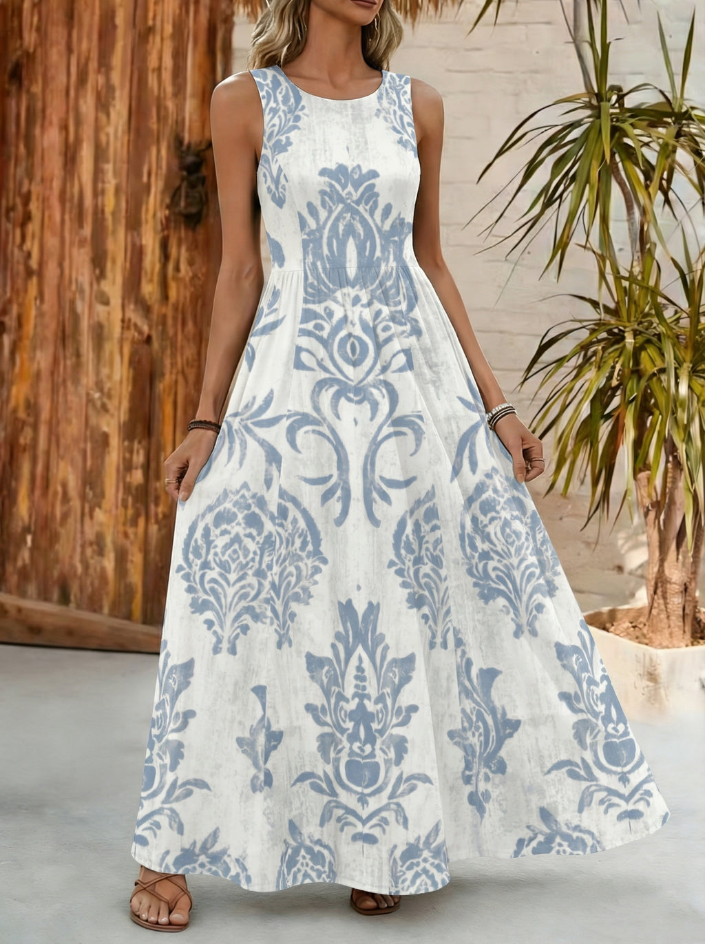 无袖背心连衣裙