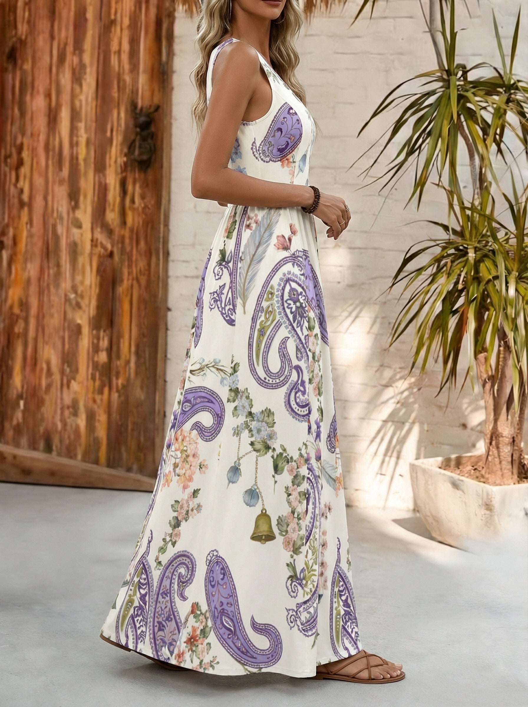 无袖背心连衣裙