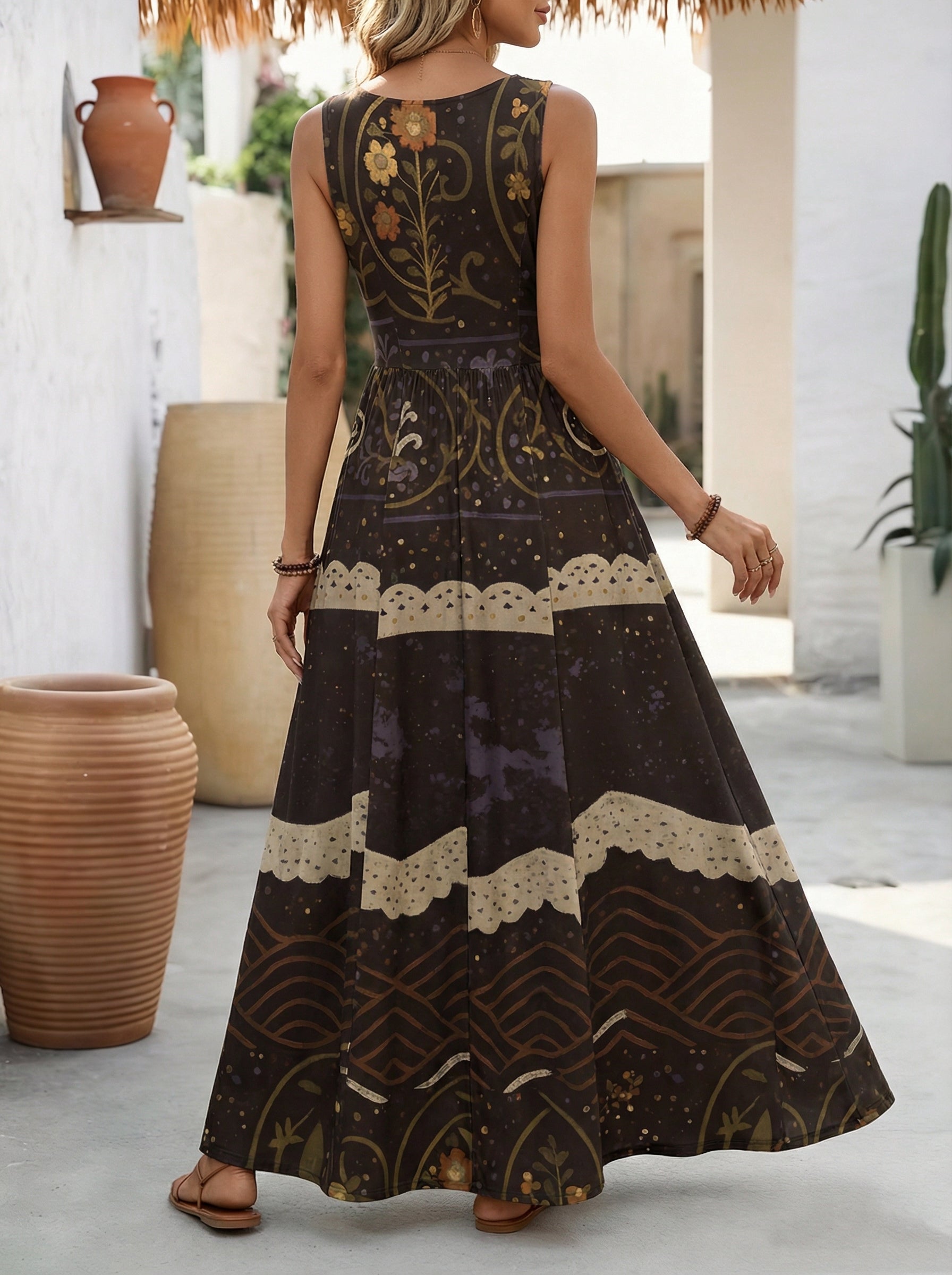 无袖背心连衣裙