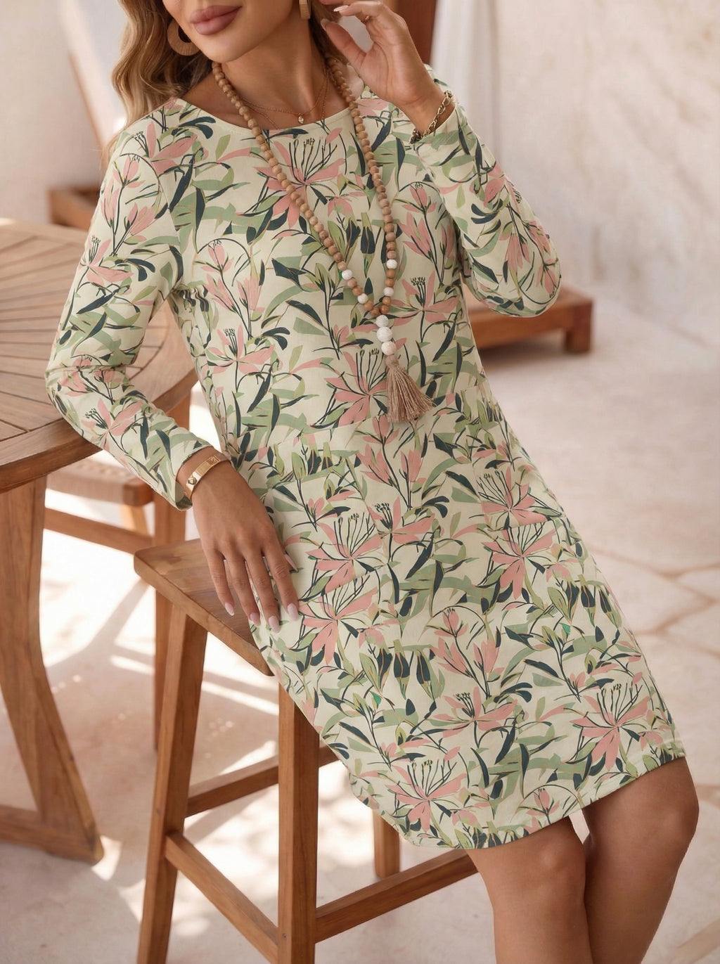 直筒型迷你连衣裙