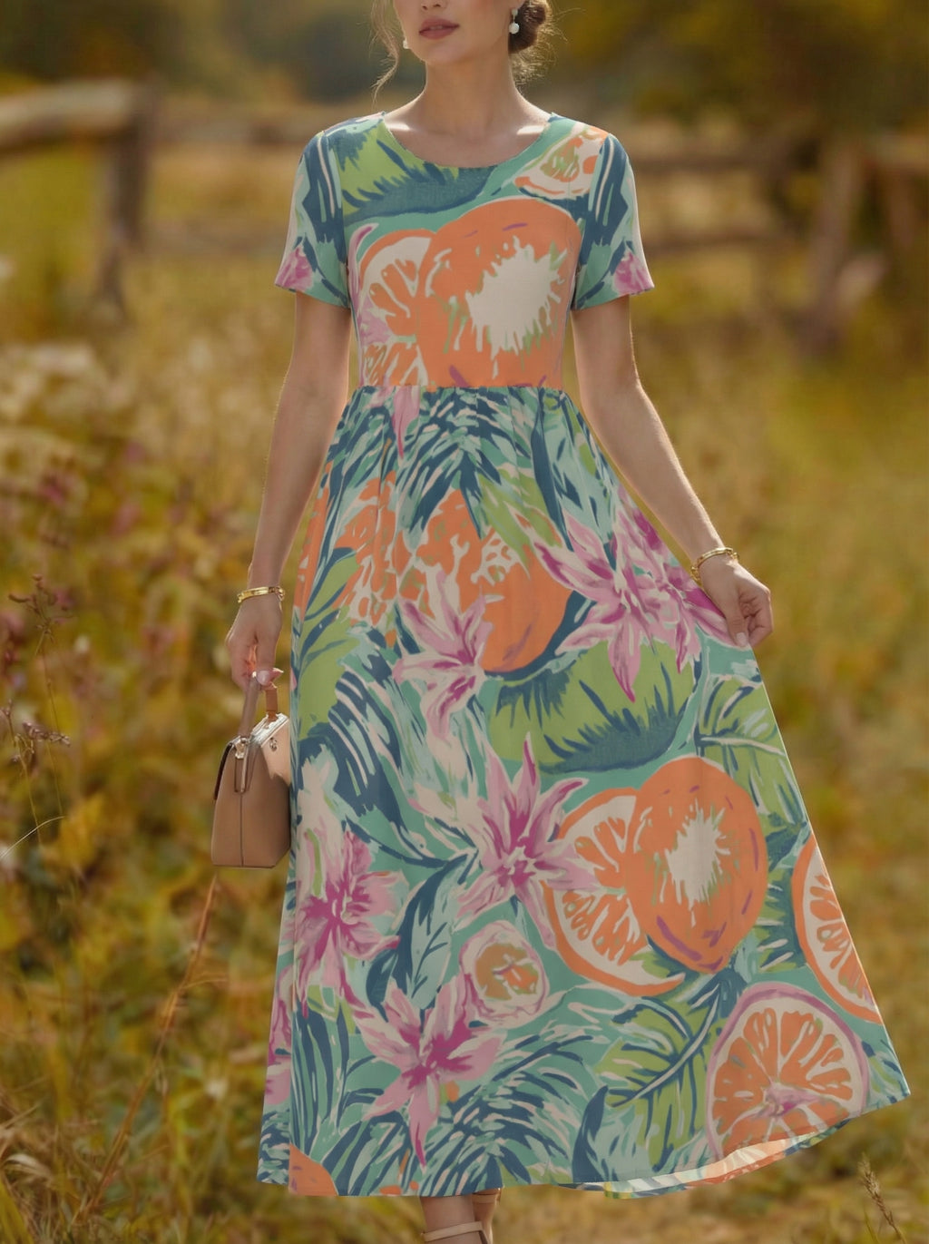 A 字宽松版短袖连衣裙