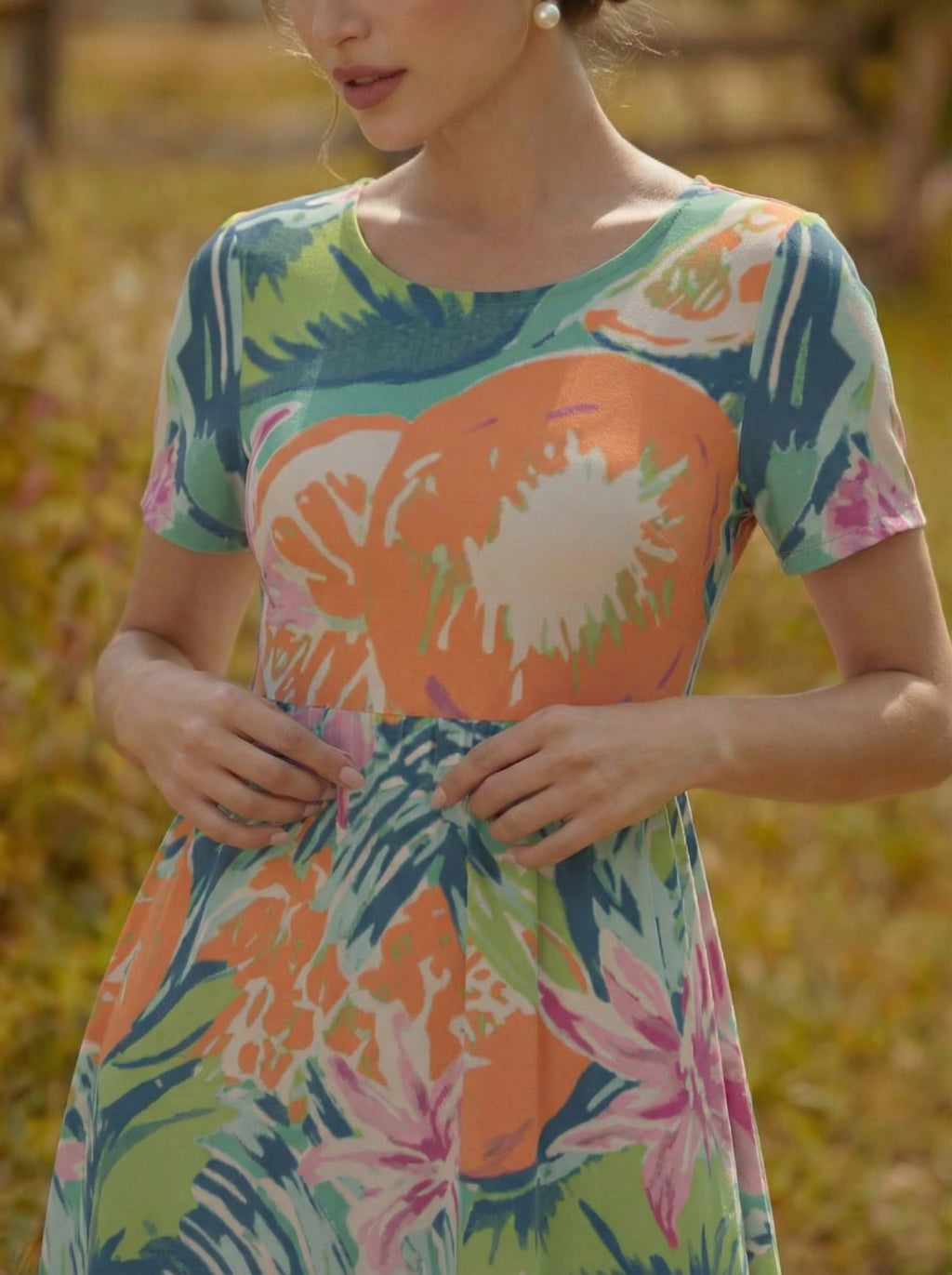 A 字宽松版短袖连衣裙